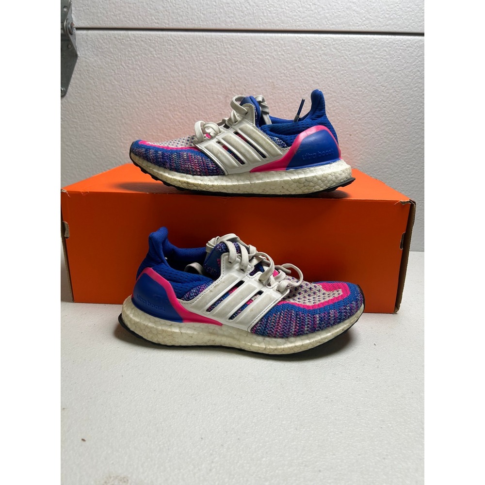 Adidas UltraBoost 4.0 Blue Pink White Multicolor Size 3.5Y #3015